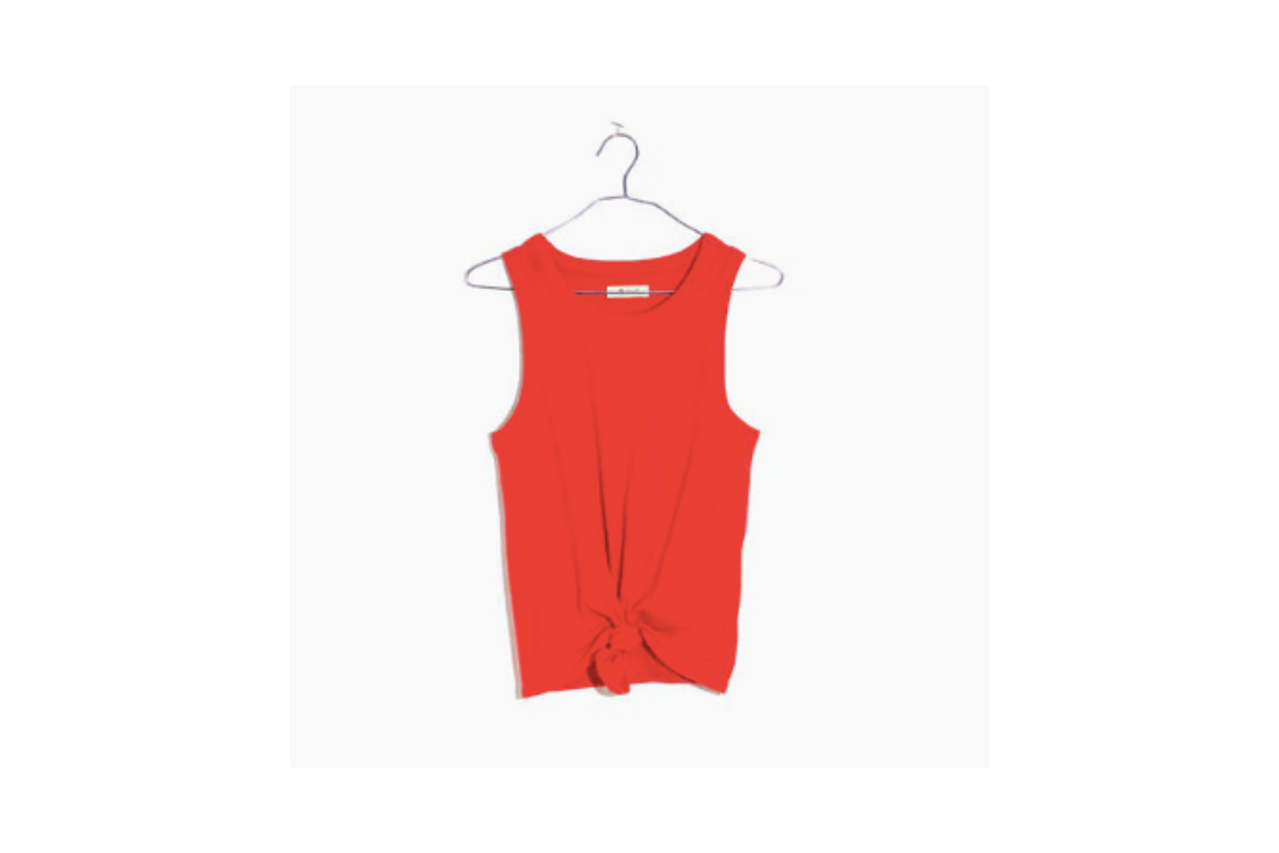 Knot-front tank top on sale from Madewell