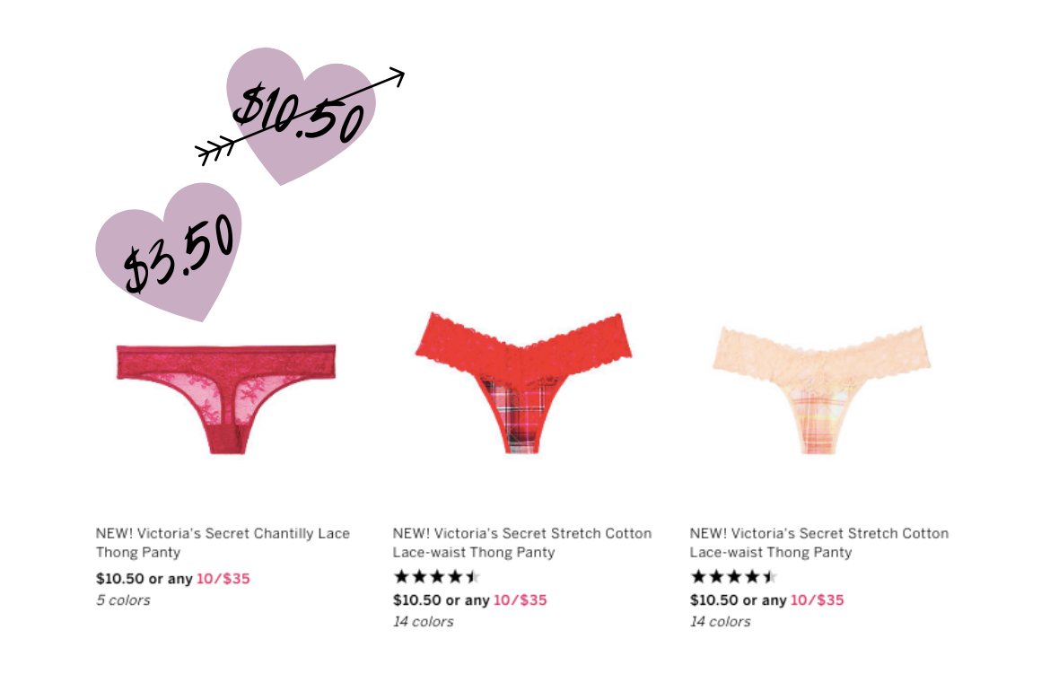 Victoria's Secret Underwear Sale - 10/$35 - Sales Rack Sidekick