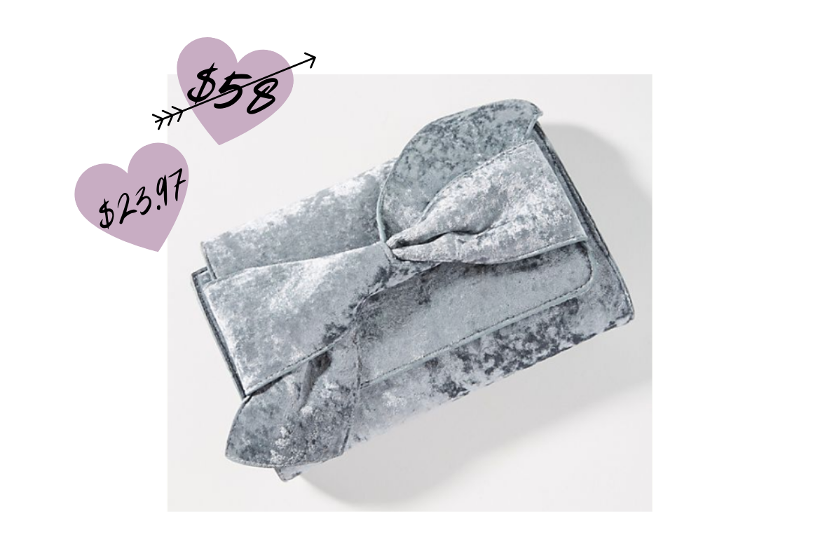 Velvet Bow Clutch on Sale from Anthropologie